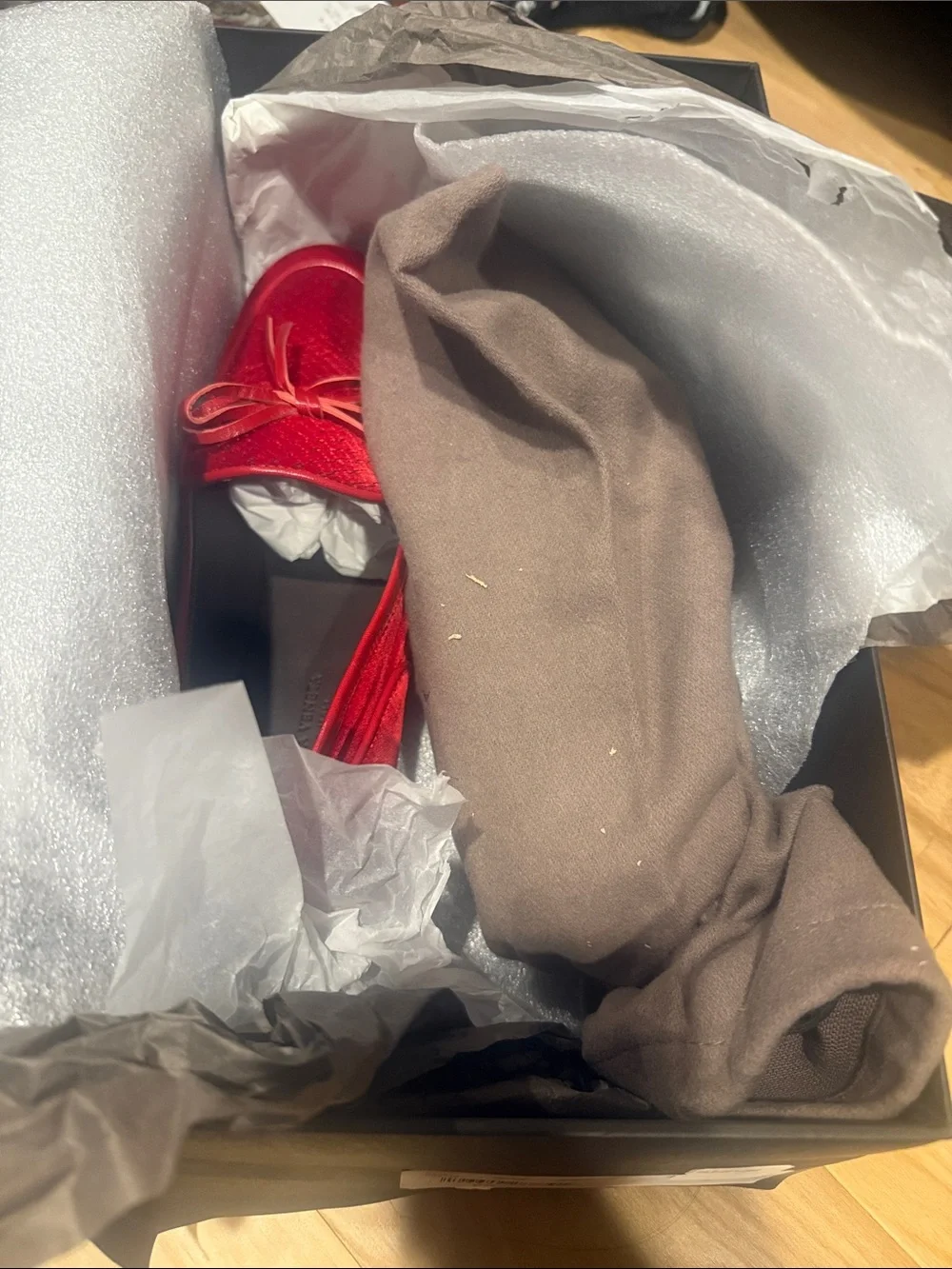 Bottega Veneta Red Velvet Bow Loafers